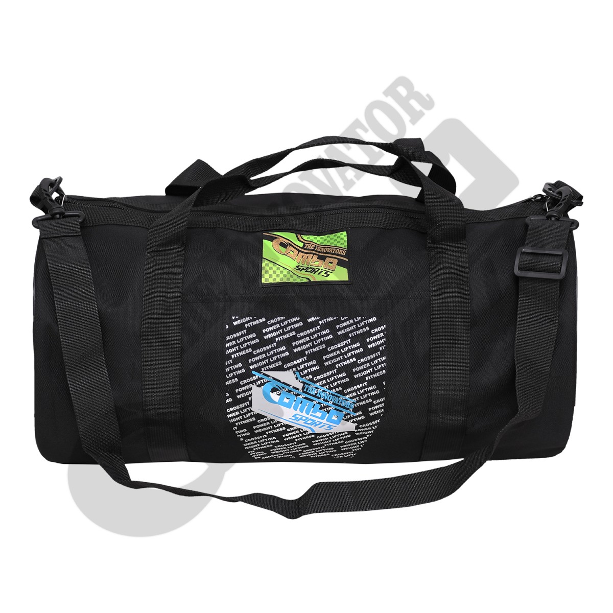 Full black Sports Gym Duffel Bag with front extra kangaroo pocket  Compartment Backpack